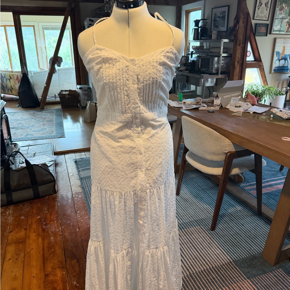 Veronica Beard white Eyelet maxi dress